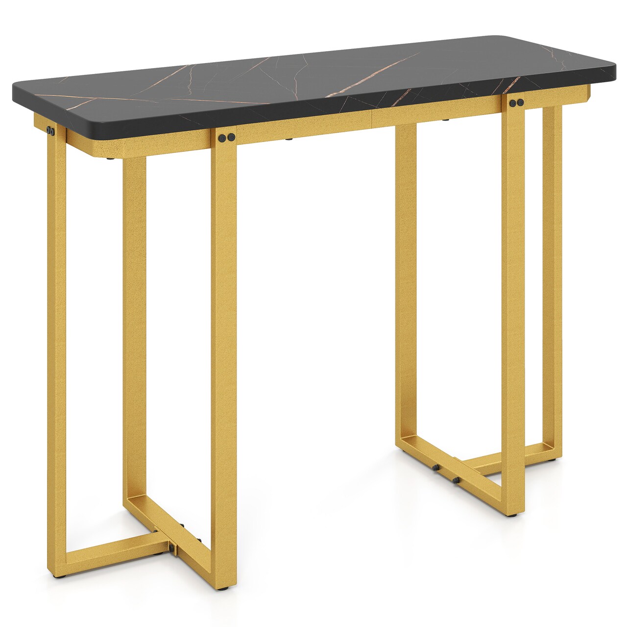 Modern Console Table with Faux Marble Top 42 Inch Entryway Hallway Table